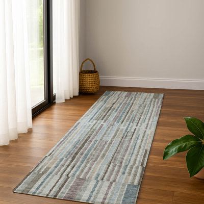 Premium Machine Washable Mayfield AMF2102 Striped Rug