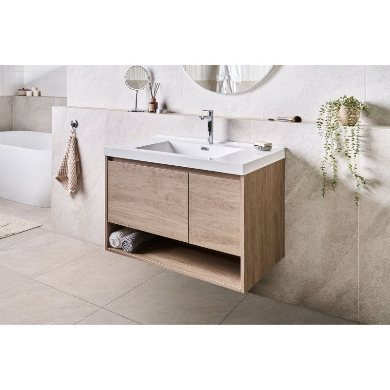 Single Bathroom Vanity with Basin, 90 cm