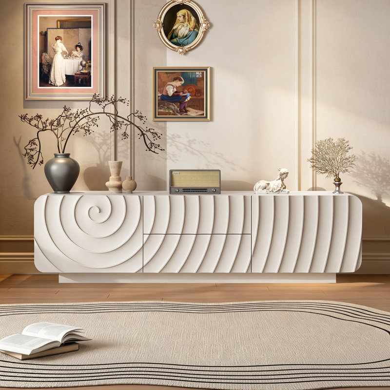 Meuble télé 58 po Modern, Blanc
