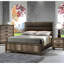 Table de chevet 2 tiroirs pour chambre à coucher - Bois massif brun rustique avec finition de bordure
