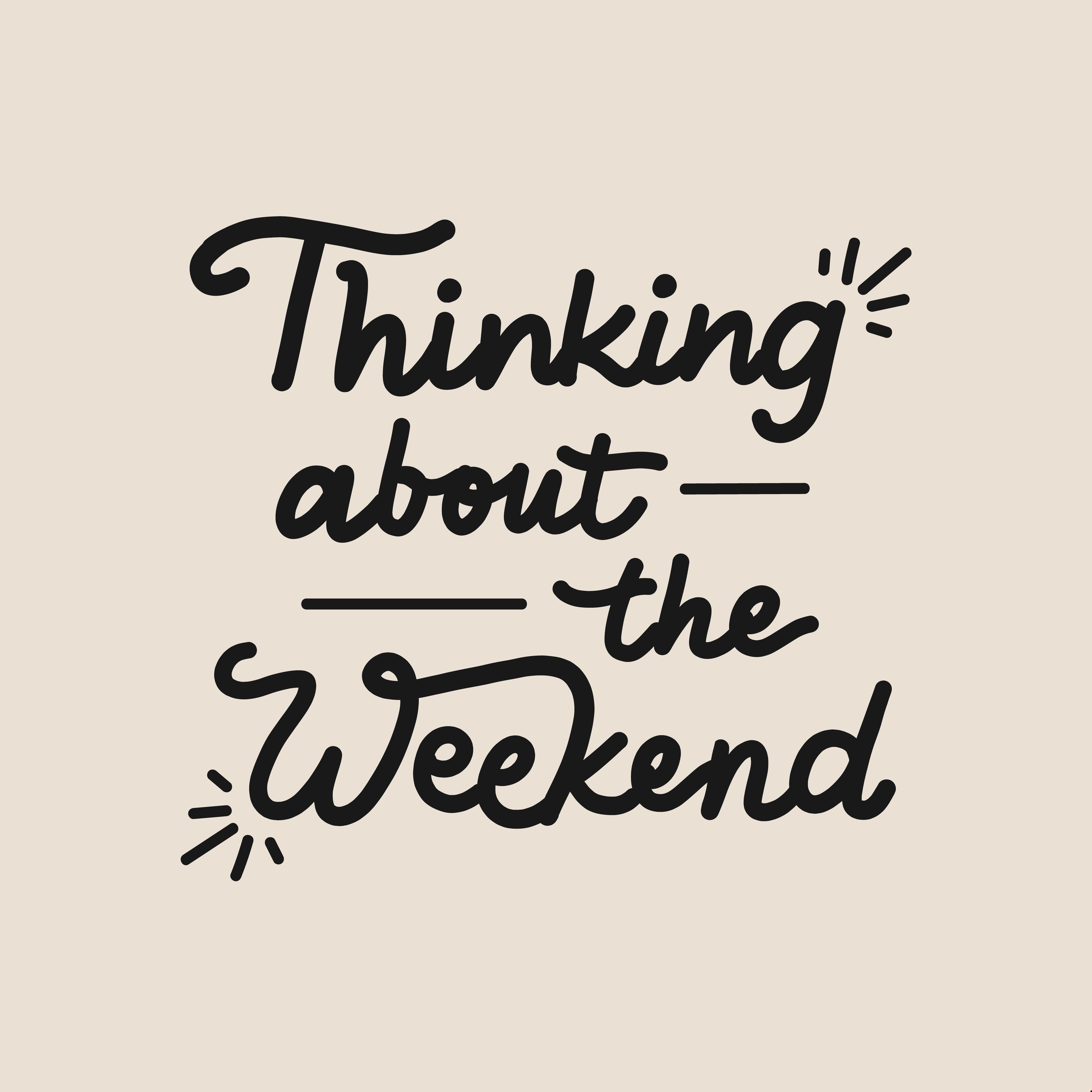 Think Weekend Trinx Thinking About the Weekend - Graphic Art | Wayfair