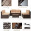 Emilienne 7 Piece Rattan Sectional Seating Group with Cushions-1116309139-1116309141
