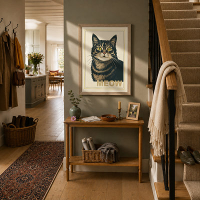 Tabby Portrait Modern - Framed Print