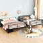 Lit superposé double au-dessus de grand lit double, noir. Structure en fer assurant. Gain de place pour. Option d'assemblage facile-1475042055