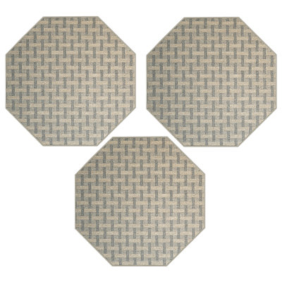 Ensemble de tapis intérieur / extérieur en polyester touffeté à la machine Jesseren