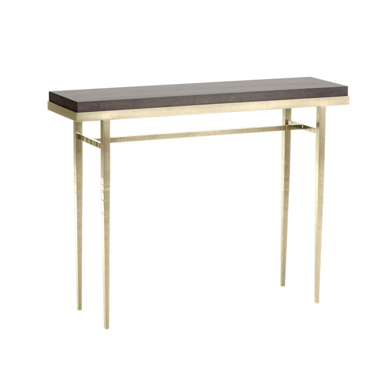 Wick Console Table, Modern Brass, 32" H x 42" W x 11.5" D, Gray