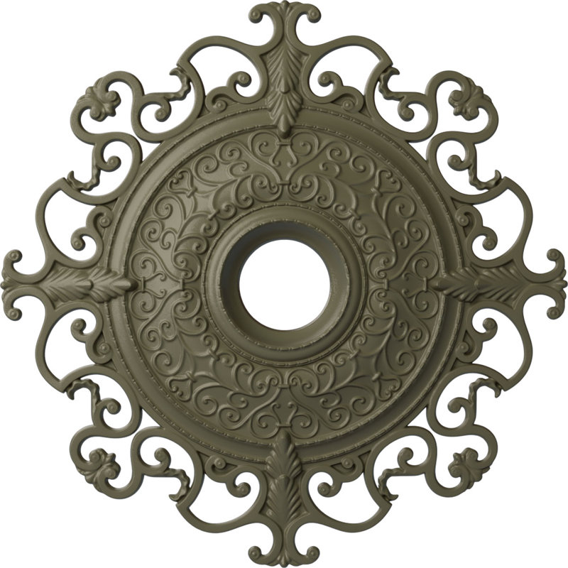 Médaillon de plafond Endurathane Orléans, P 38 3/8 po x P 6 5/8 po x P 2 7/8 po (convient aux auvents jusqu'à 8 1/4 po), finition pierre spartiates peinte à la main