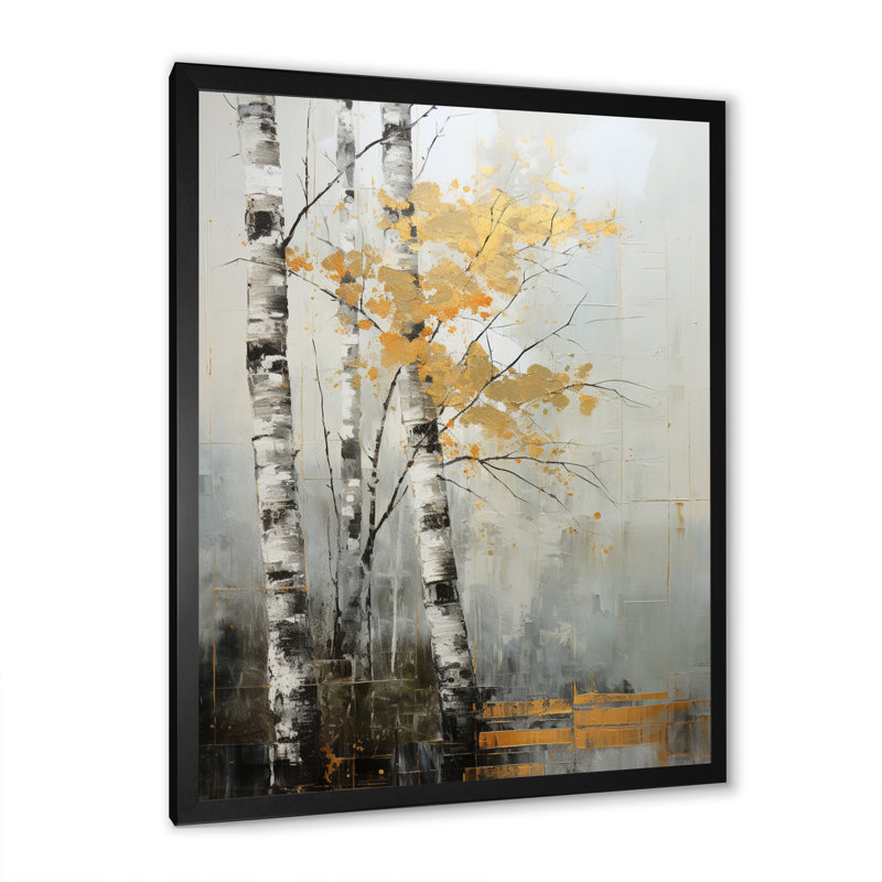 «Birch Woods Ethereal Elegance VII», reproduction sur toile, H 20 po x l 12 po x P 1 po, Cadre photo noir