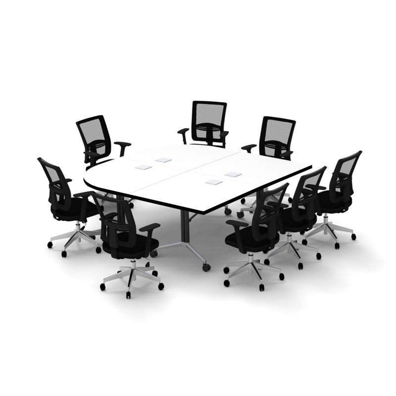 Ensemble de table rectangulaire modulaire avec roulettes et plateau modeste de 72 po