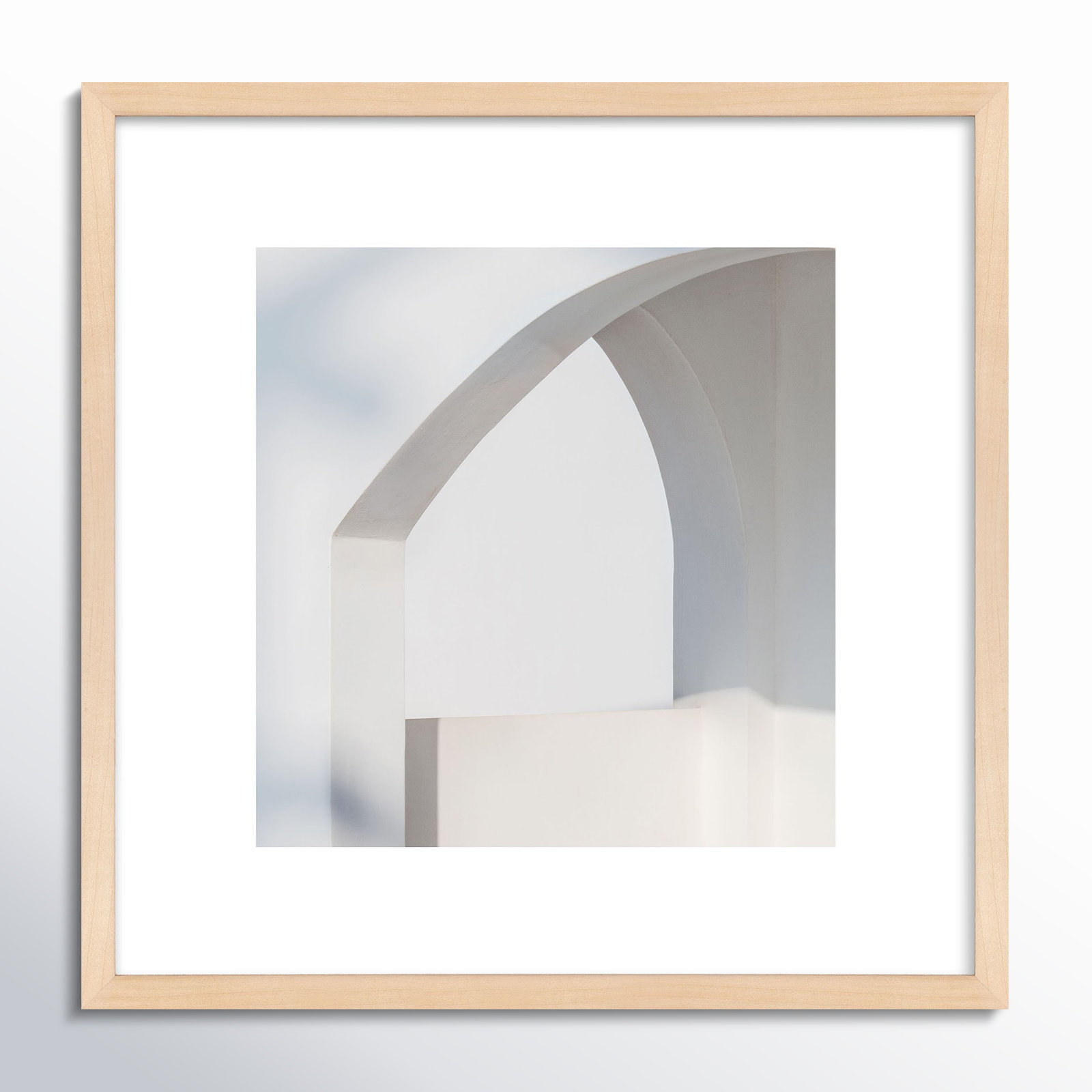 Lowell "White Fragments from Greece 2" Print, 36" H x 36" W x 1.25" D, Maple