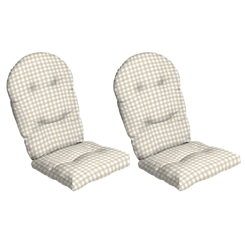 ARDEN x Alexandra Kay Plush Modern Tufted Polyfill Adirondack Cushion, 20 x 18, The Coffee Girl Gingham
