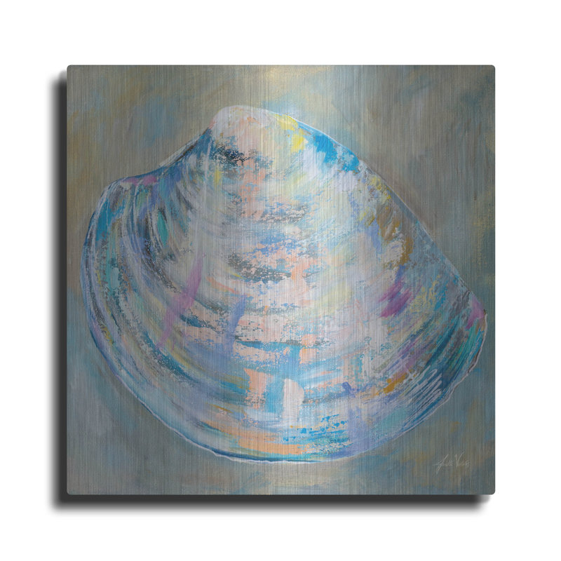 Art mural en métal Beachcrest Home ™ «Baby Shell» par Jeanette Vertentes, H 36 po x l 36 po