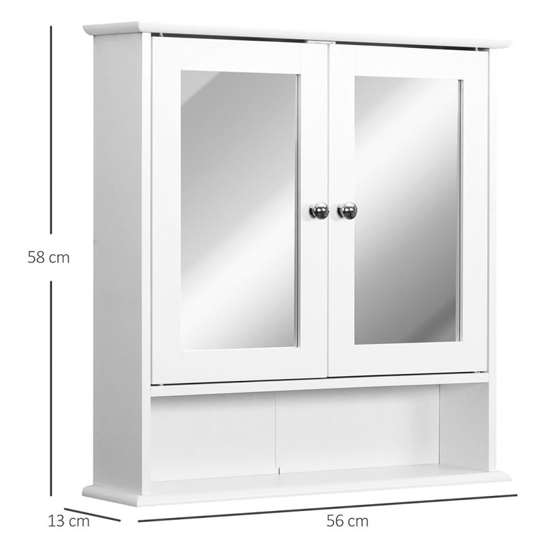 Grasston 560mm W 580mm H Surface Framed Medicine Cabinet Mirror 1 Adjustable