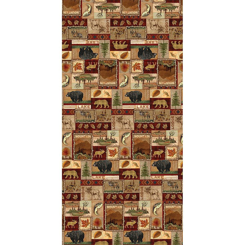 Lodge Collage Geometric Tablecloth, 144" L x 70" W