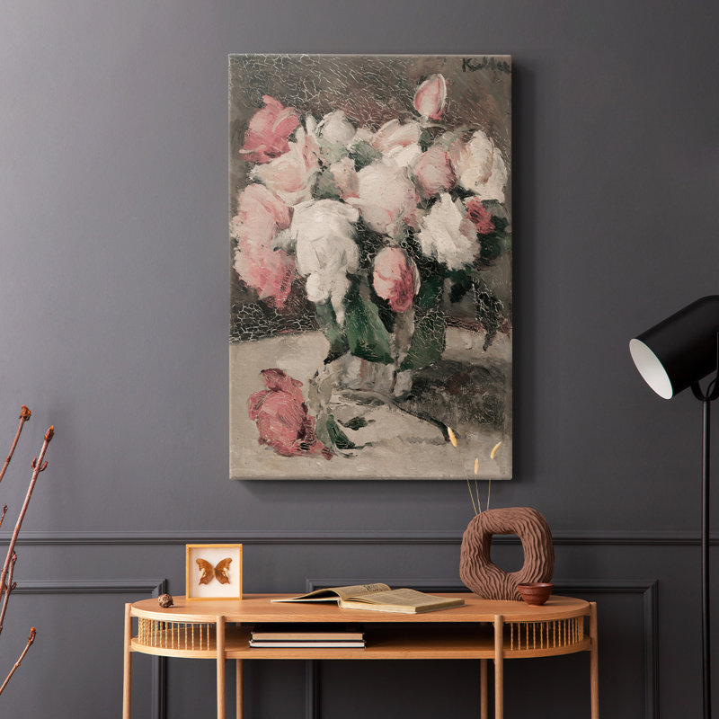 Motif floral rétro CCL XXXIV - galerie Cavas, H 18 po x l 12 po