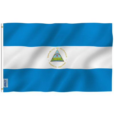 Drapeau de maison en polyester 3 x 5 pi Nicaragua