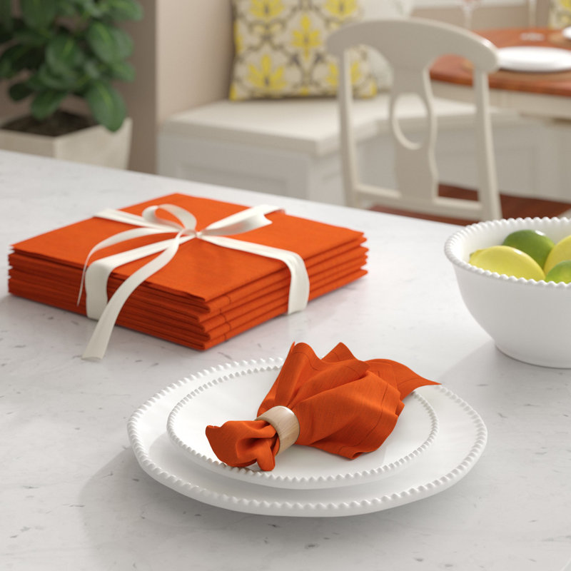 Serviette en coton 22 po Blevens, Orange brûlé