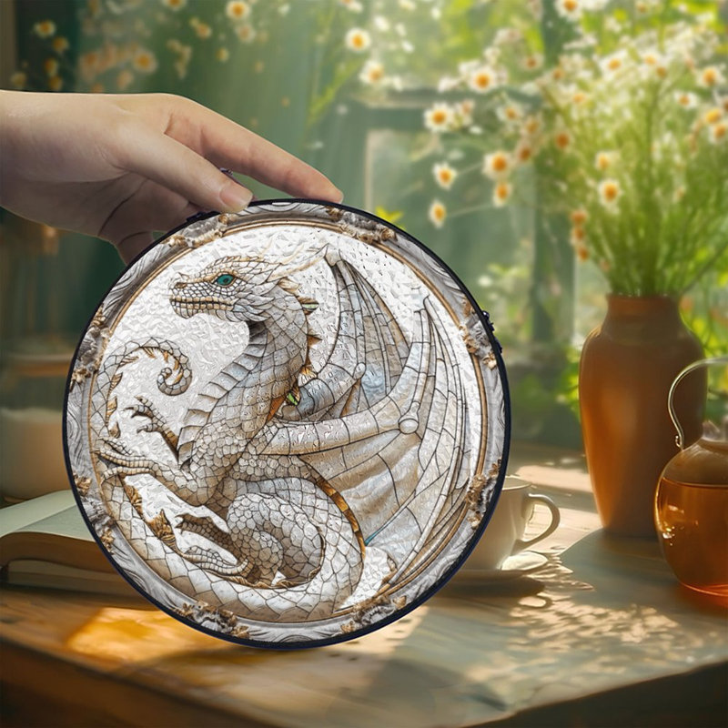  Décorations pour fenêtre en verre teinté Dragon, 11,8 x 11,8 po (30 x 30 cm)