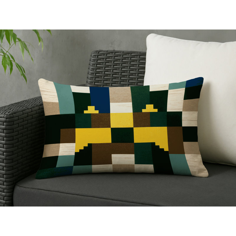 Angular Earth Indoor And Outdoor Pillow, Rectangle 20"H x 14"W