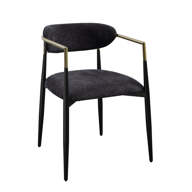 Ensemble de 2 chaises d'appoint Jaramillo, Noir chenille