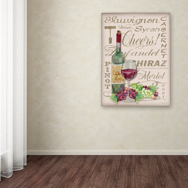 « bravos wine art », art textuel sur toile tendue, H 19 po x l 14 po