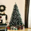 Sapin de Noël artificiel enneigé 6 pi avec branches réalistes, 61 pommes de pin et 800 pointes