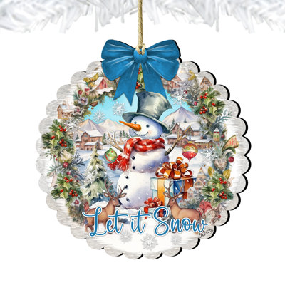 Ornement en bois Let It Snow