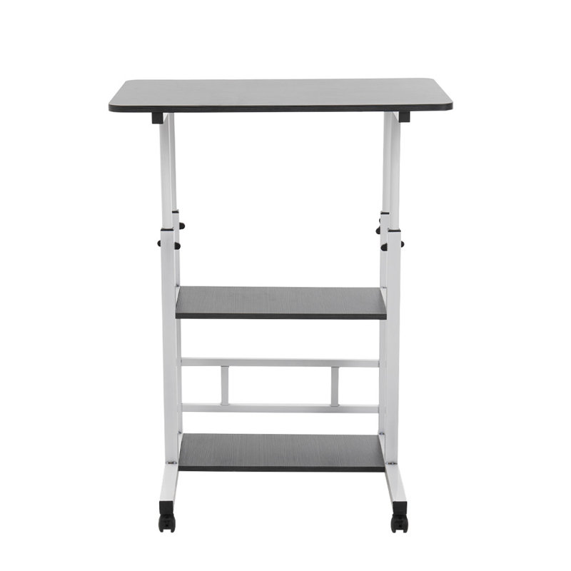 Adjustable Height Modular Iron Writing Desk, Charcoal