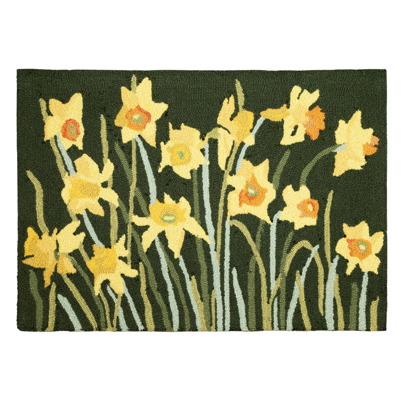 Dezider Floral Kitchen Mat, Rectangle 2'6" x 4'