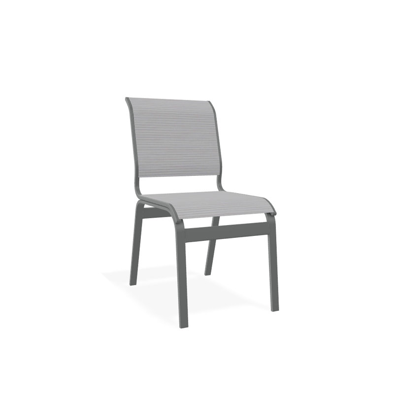 Chaise d'appoint de salle à manger Hiraku, Graphite texturé, Abalone