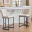 De 2 tabourets modernes beiges - boutons, structure en métal pour tous les styles de décoration intérieure-472065534