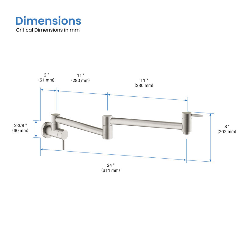 Circular Pull Down Pot Filler with Accessories, Brushed Nickel