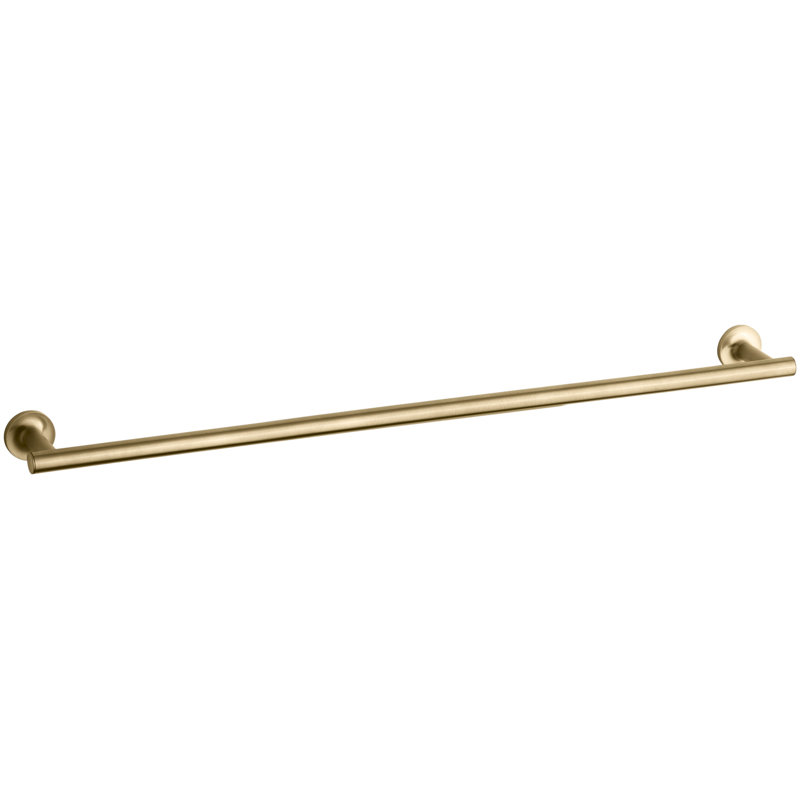 Purist 30" Wall Mounted Towel Bar, Vibrant Moderne Brushed Gold, 1.88" H x 30" L x 3.25" D