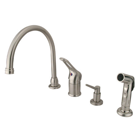Robinet de cuisine à poignée simple Wyndham, Nickel satiné