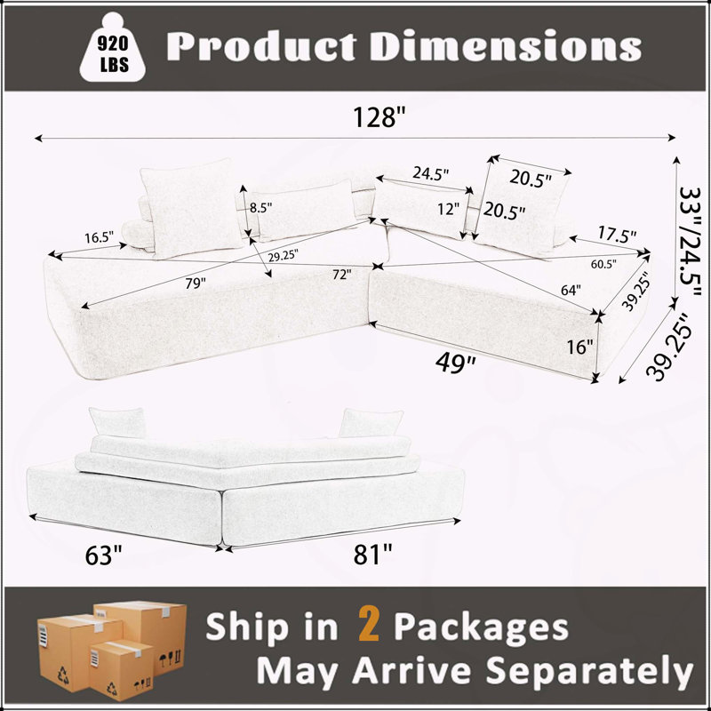Canapé modulaire Boneless Minimalist, Beige