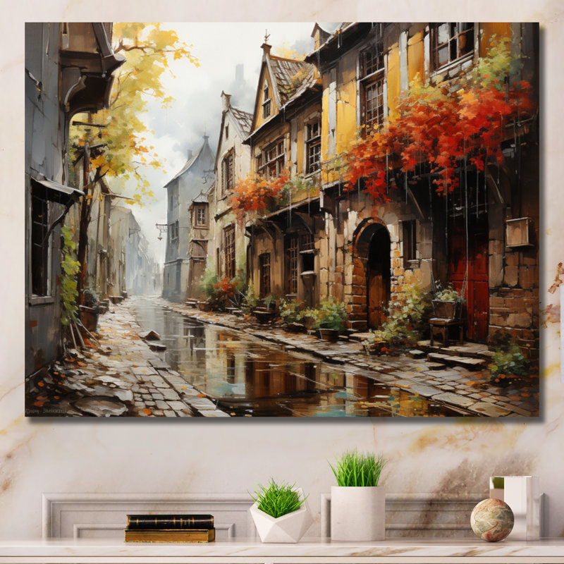 «Danemark Old Town Alley II», reproduction sur toile, Toile tendue, H 24 po x l 32 po x P 1 po