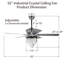 Ventilateur de plafond à 5 pales en cristal 52 "avec télécommande et ensemble d’éclairage inclus-527895559