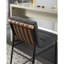 Chaise à hauteur de comptoir en tissu gris foncé Liana de 17,75 po Liana-287147237