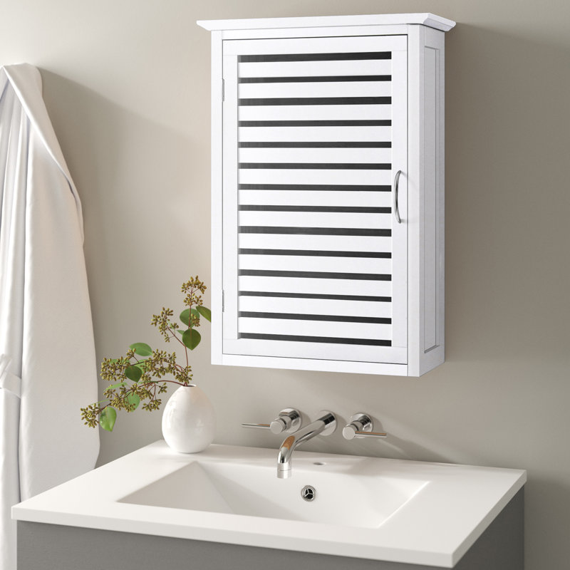 Nicieza Solid Wood Wall Bathroom Cabinet, White
