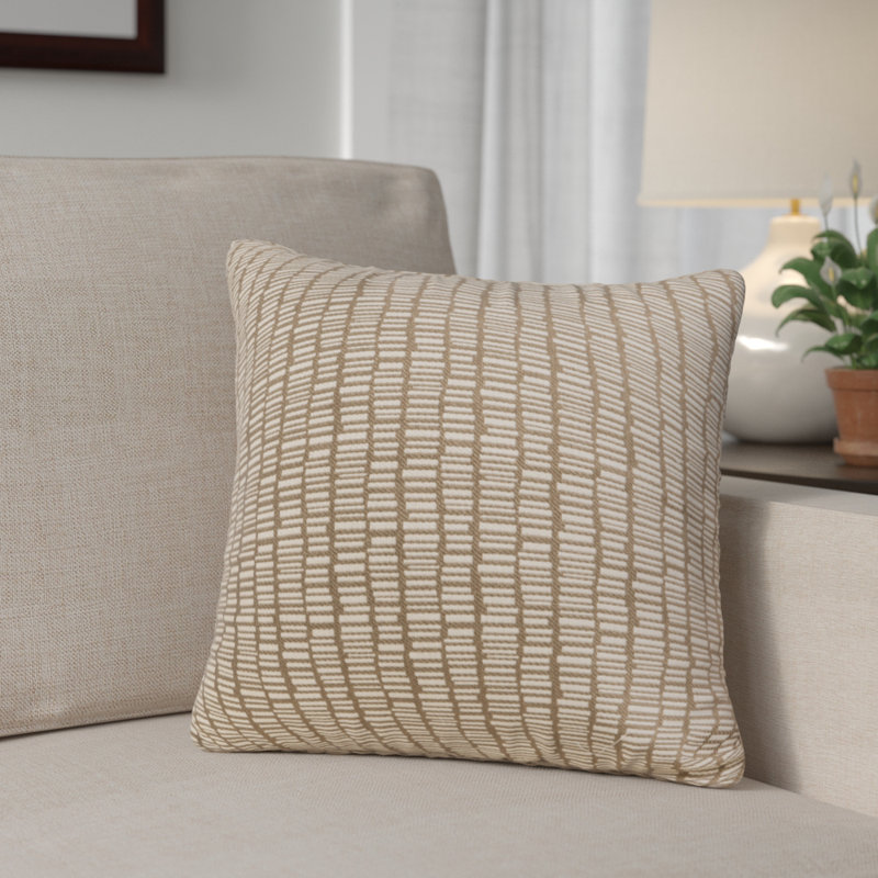 Brown Geometric Embroidered Square Kids Pillow Set