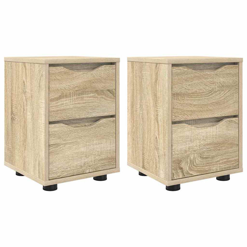 30.5cm W Manufactured Wood Bedside Table, Sonoma Oak