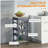 Mobile Rolling Kitchen Island Trolley Serving Cart with Underneath Drawer & Slide-Out Wire Storage Basket, Grey