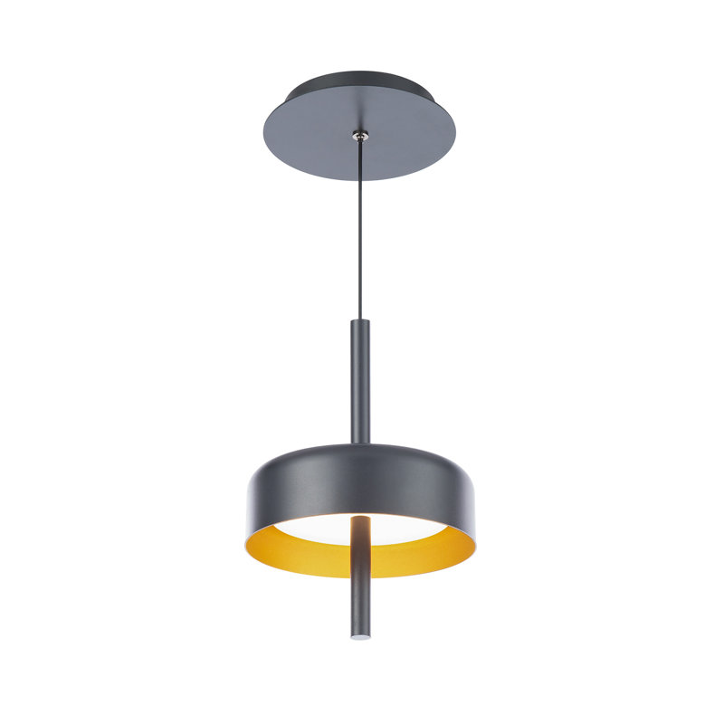 Pierce 1 - Light LED Pendant, Black/Gold