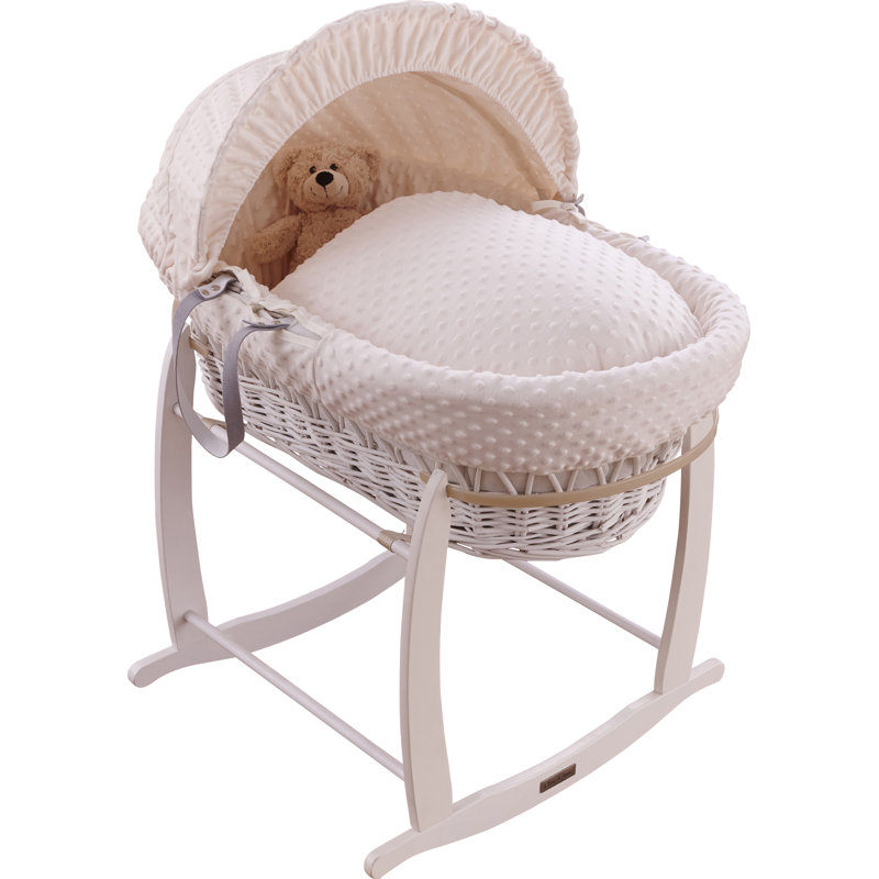 Dimple Wicker Moses Basket, Cream