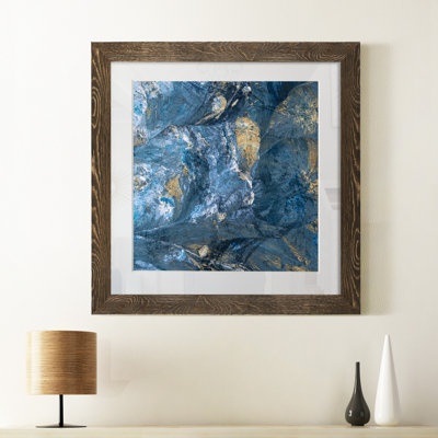 « Or indigo II », peinture sur papier encadrée