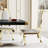 MDF Top Dining Table with Gold Finish Corner-343990793