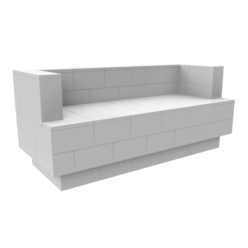Canapé à accoudoirs carrés 96 po EverBlock, 31" H x 72" W x 30" D, Blanc