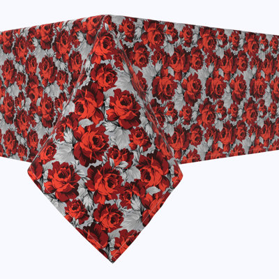 Rectangular Tablecloth, 100% Cotton, Floral 157