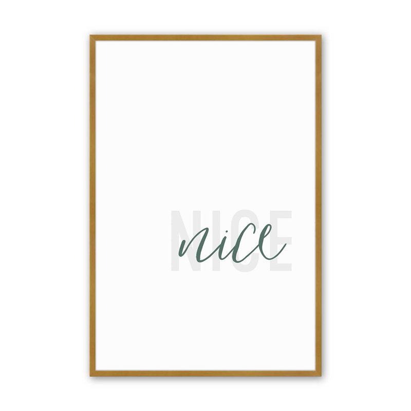 «Nice Holiday», reproduction d'art typographique, H 37,25 po x l 25,25 po x P 1,25 po, Cadre doré poli