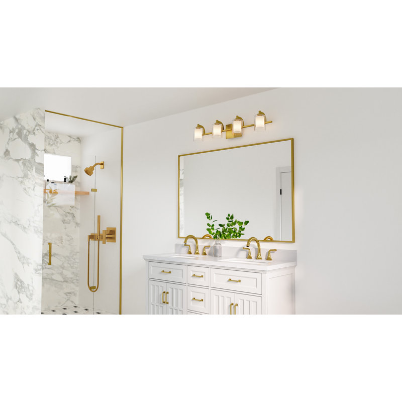 Roseville 4-Light Brushed Gold Bath Light